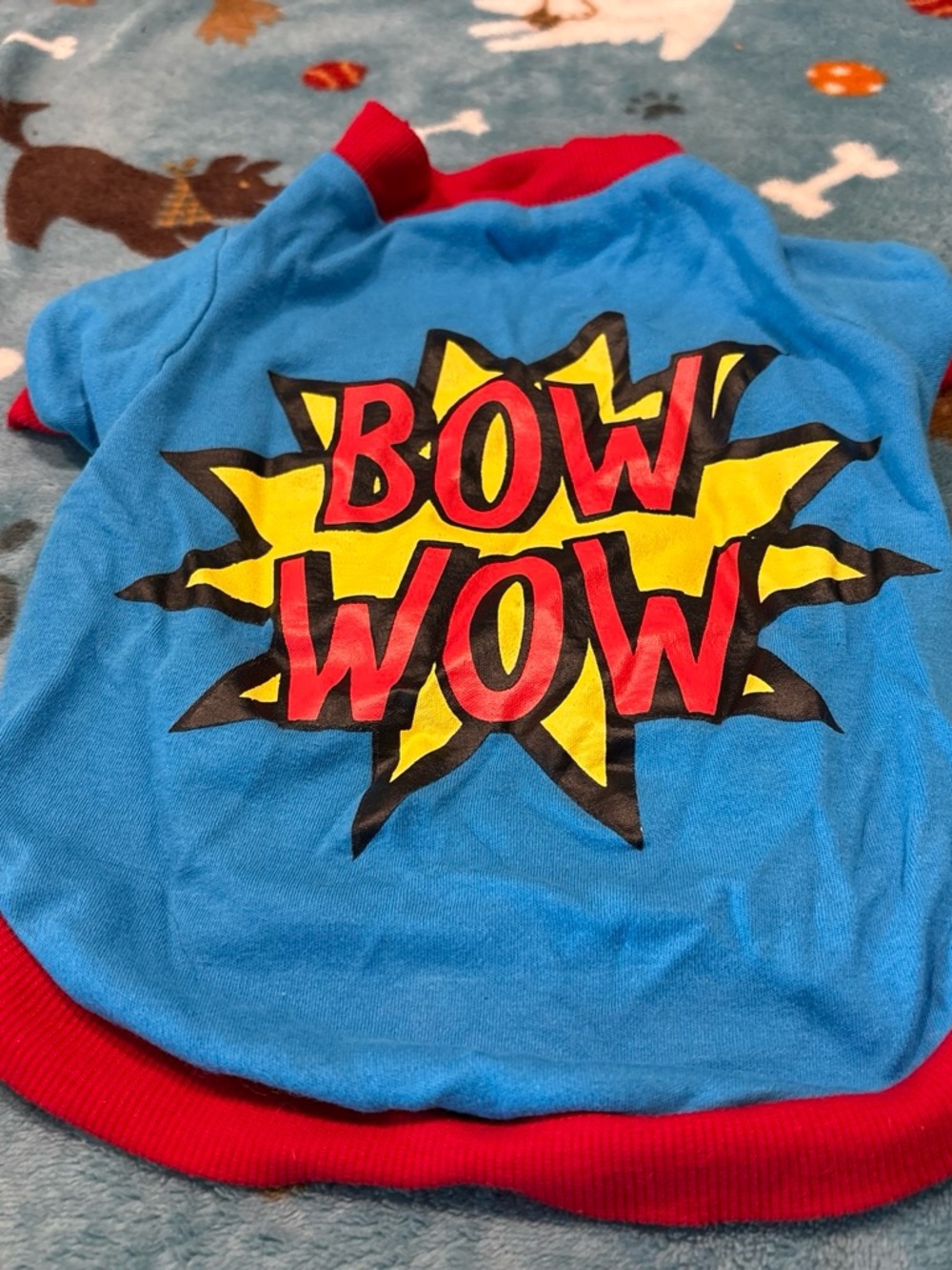 Blue & Red "BOW WOW" Kids Costume Pullover small/medium